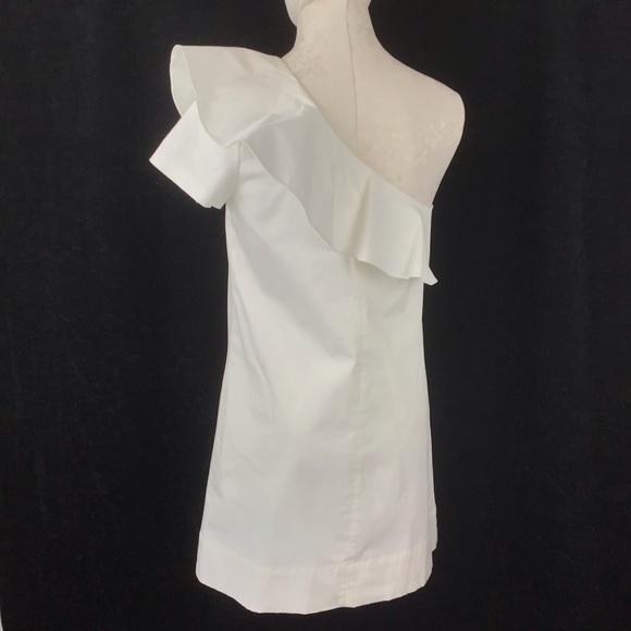 BNWT CLUB MONACO White One Shoulder Dress Size 6 - Picture 5 of 7